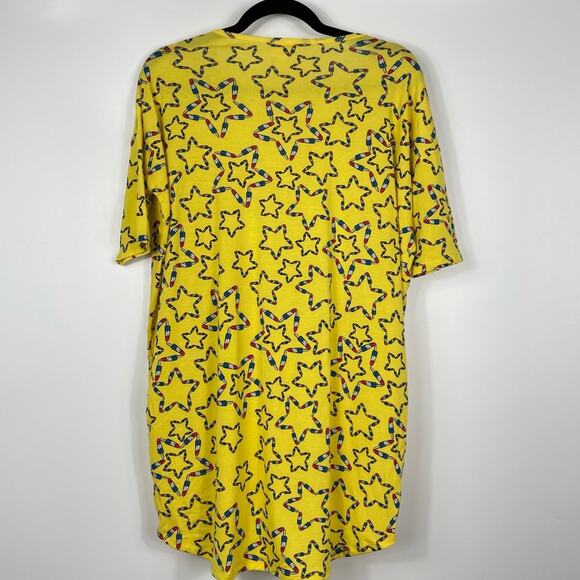 Lularoe Irma Tunic Women's XXS Novelty Popsicle Star Print Patriotic Yellow - Picture 2 of 11
